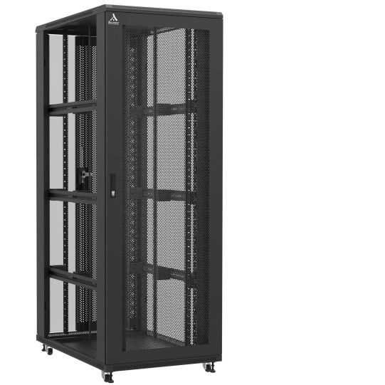 En kit - Baie serveur 47U 800x1200x2283mm (LxPxH) 800kg, Porte avant nid d'abeille / Porte arrière en verre double, Sans panneaux latéraux main product photo