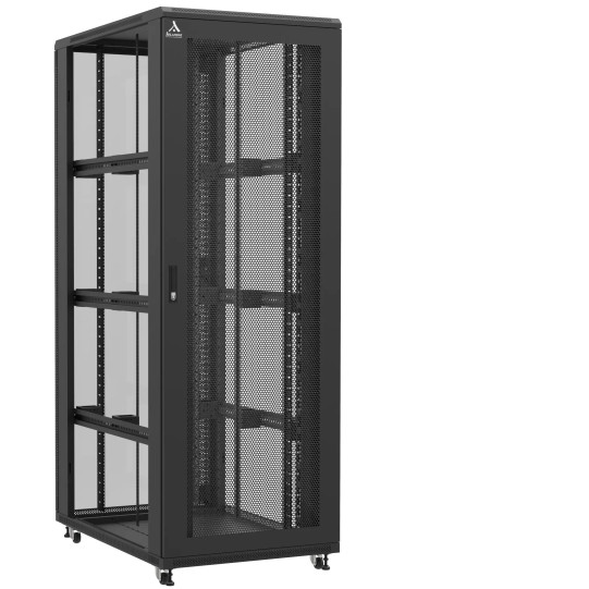 En kit - Baie serveur 47U 800x1200x2283mm (LxPxH) 800kg, Porte avant nid d'abeille / Porte arrière en verre, Sans panneaux latéraux main product photo