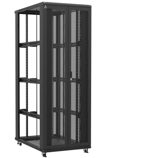 Baie serveur 47U 800x1200x2283mm (LxPxH) 800kg, Porte avant double nid d'abeille / Sans porte arrière, Sans panneaux latéraux main product photo