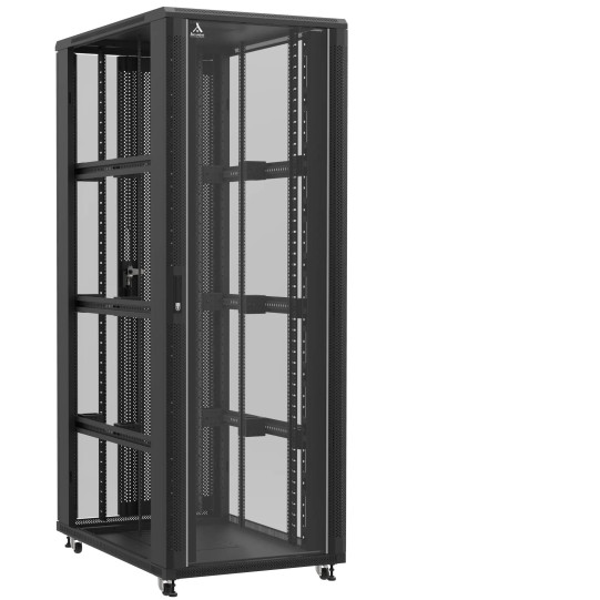 Baie serveur 47U 800x1200x2283mm (LxPxH) 800kg, Porte avant et arrière en verre double, Sans panneaux latéraux main product photo