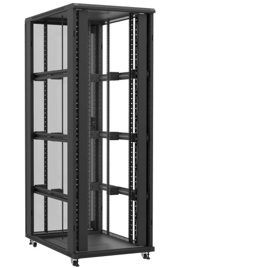 Baie serveur 47U 800x1200x2283mm (LxPxH) 800kg, Sans porte avant / Porte arrière en verre, Sans panneaux latéraux main product photo
