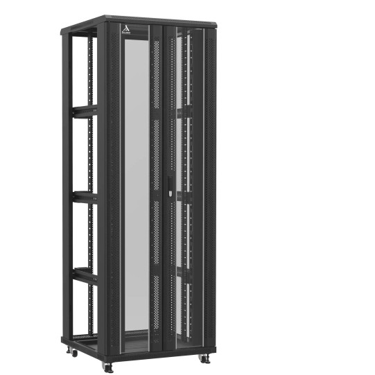 En kit - Baie serveur 47U 800x800x2283mm (LxPxH) 800kg, Porte avant en verre double / Sans porte arrière, Sans panneaux latéraux main product photo