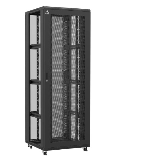 En kit - Baie serveur 47U 800x800x2283mm (LxPxH) 800kg, Porte avant nid d'abeille / Porte arrière en verre, Sans panneaux latéraux main product photo