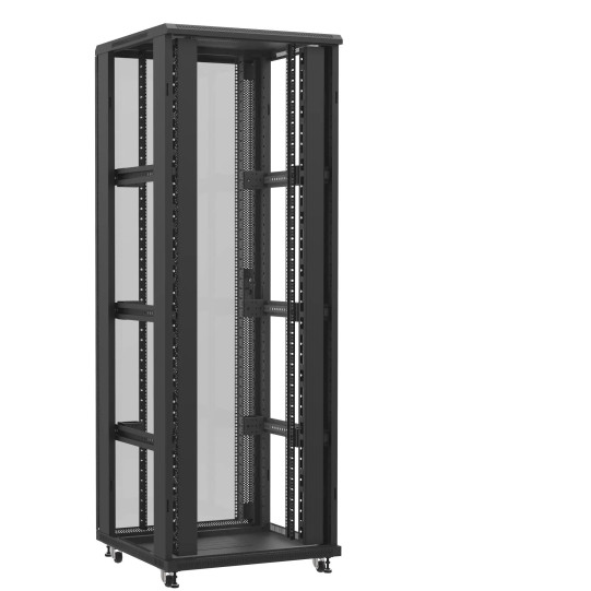 Baie serveur 47U 800x800x2283mm (LxPxH) 800kg, Sans porte avant / Porte arrière en verre, Sans panneaux latéraux main product photo