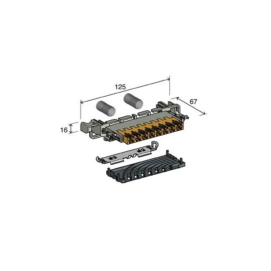 Module à coup. 8P, avec ressort et barre de masse, Réf. Fab. P45840DF, Coul. : jaune main product photo