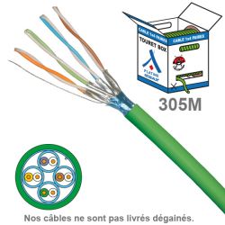 Câble réseau cuivre en touret box CAT6A FFTP LS0H 10 GBit 100OHMS AWG23 Platine Réseaux, Paires : 1x4, Longueur : 305m