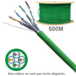 Câble réseau cuivre en touret CAT6A UFTP LSZH 100 OHMS AWG23 Platine Réseaux, Paires : 1x4, Longueur : 500m
