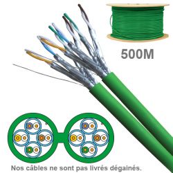 Câble réseau cuivre en touret CAT6A UFTP LSZH 100 OHMS AWG23 Platine Réseaux, Paires : 2x4, Longueur : 500m