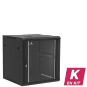 Coffret mural 12U en kit, Porte en verre, 600X600X635 LxPxH (mm)