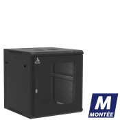 Coffret mural 12U monté, Porte nid d'abeille, 600X600X635 LxPxH (mm)