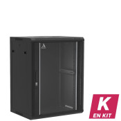 Coffret mural 15U en kit, Porte en verre, 600X450X769 LxPxH (mm)