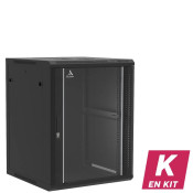 Coffret mural 15U en kit, Porte en verre, 600X600X769 LxPxH (mm)