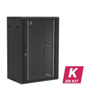 Coffret mural 18U en kit, Porte en verre, 600X450X901 LxPxH (mm)
