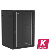 Coffret mural 18U en kit, Porte en verre, 600X600X901 LxPxH (mm)