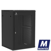 Coffret mural 18U monté, Porte nid d'abeille, 600X600X901 LxPxH (mm)