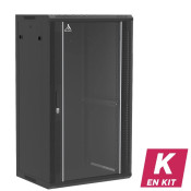 Coffret mural 21U en kit, Porte en verre, 600X450X1035 LxPxH (mm)