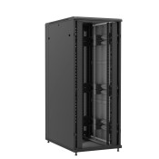 Baie en kit Ligne 1200 42U 800x1200mm, porte avant : Sans Porte, porte arrière : Double Verre, avec panneaux latéraux