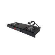 12742 - UNITE DE VENTILATEURS 1U AVEC THERMOSTAT VENTILATEURS 2 PROF 15CM -