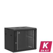 Coffret mural 9U en kit, Porte en verre, 600X450X501 LxPxH (mm)