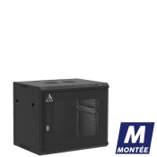 Coffret mural 9U monté, Porte nid d'abeille, 600X450X501 LxPxH (mm)