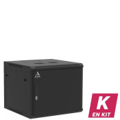 Coffret mural 9U en kit, Porte pleine, 600X600X501 LxPxH (mm)