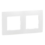 Niloé plaque double blanc entraxe 71mm vertical / horiz.