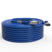 Cordon RJ45 cat7 SFTP 100 Ohms LSOH surmoulé bleu 30m