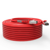 Cordon RJ45 cat7 SFTP 100 Ohms LSOH surmoulé rouge 30m