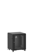 En Kit - Mini baie de brassage 12U 600x600x740mm (LxPxH) 500kg, Porte avant en verre/Porte arrière panneau plein 71498