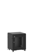 Baie 12U 600x600mm, porte avant : Simple Nid d'Abeille, porte arrière : Simple Pleine, avec panneaux latéraux