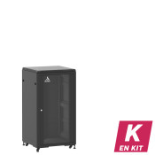 En Kit - Baie de brassage 21U 600x600x1141mm (LxPxH) 500kg, Porte avant en verre/Porte arrière panneau plein
