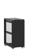 En kit - Baie 24U 600x1000mm, porte avant : Panneau Plein, porte arrière : Simple Verre, sans panneaux latéraux