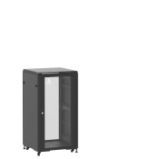 Baie 24U 600x600mm, porte avant : Simple Verre, porte arrière : Sans Porte, avec panneaux latéraux