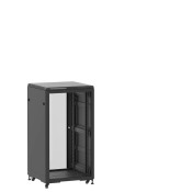 Baie 24U 600x600mm, porte avant : Sans Porte, porte arrière : Simple Verre, avec panneaux latéraux