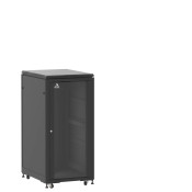 Baie 24U 600x800mm, porte avant : Simple Verre, porte arrière : Panneau Plein, avec panneaux latéraux