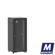 Baie de brassage 27U 600x600x1407mm (LxPxH) 500kg, Porte avant en verre/Porte arrière panneau plein