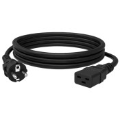 Cordon alimentation Schuko vers C19 3G1,5mm2 longueur 1,5m noir 72045