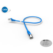 CORDON RJ45 CAT6 FUTP 100OHMS LSOH SURMOULE BLEU LG 0.5M