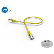 CORDON RJ45 CAT6 FUTP 100OHMS LSOH SURMOULE JAUNE LG 0.5M