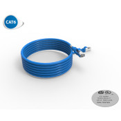 CORDON RJ45 CAT6 FUTP 100OHMS LSOH SURMOULE BLEU LG 3M