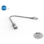 Cordon RJ45 cat 6a SFTP 100 Ohms LSOH, gris, 0,3m