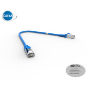 Cordon RJ45 cat 6a SFTP 100 Ohms LSOH, bleu, 0,3m