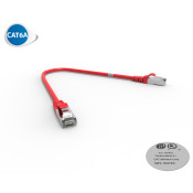 Cordon RJ45 cat 6a SFTP 100 Ohms LSOH, rouge, 0,3m