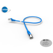 Cordon RJ45 cat 6a SFTP 100 Ohms LSOH, bleu, 0,5m