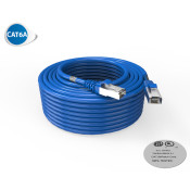 Cordon RJ45 cat 6a SFTP 100 Ohms LSOH, bleu, 20m
