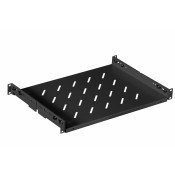 71137 - Tablette fixe avec fixations 19'' avant et arrière réglables, Prof. baie : 600, Prof. (mm) : 350 -  Socamont®