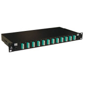 88601 - Tiroir optique 19'' avec 12 LC quad multimode OM3 50/125 OM4 50/125 aqua / kit management